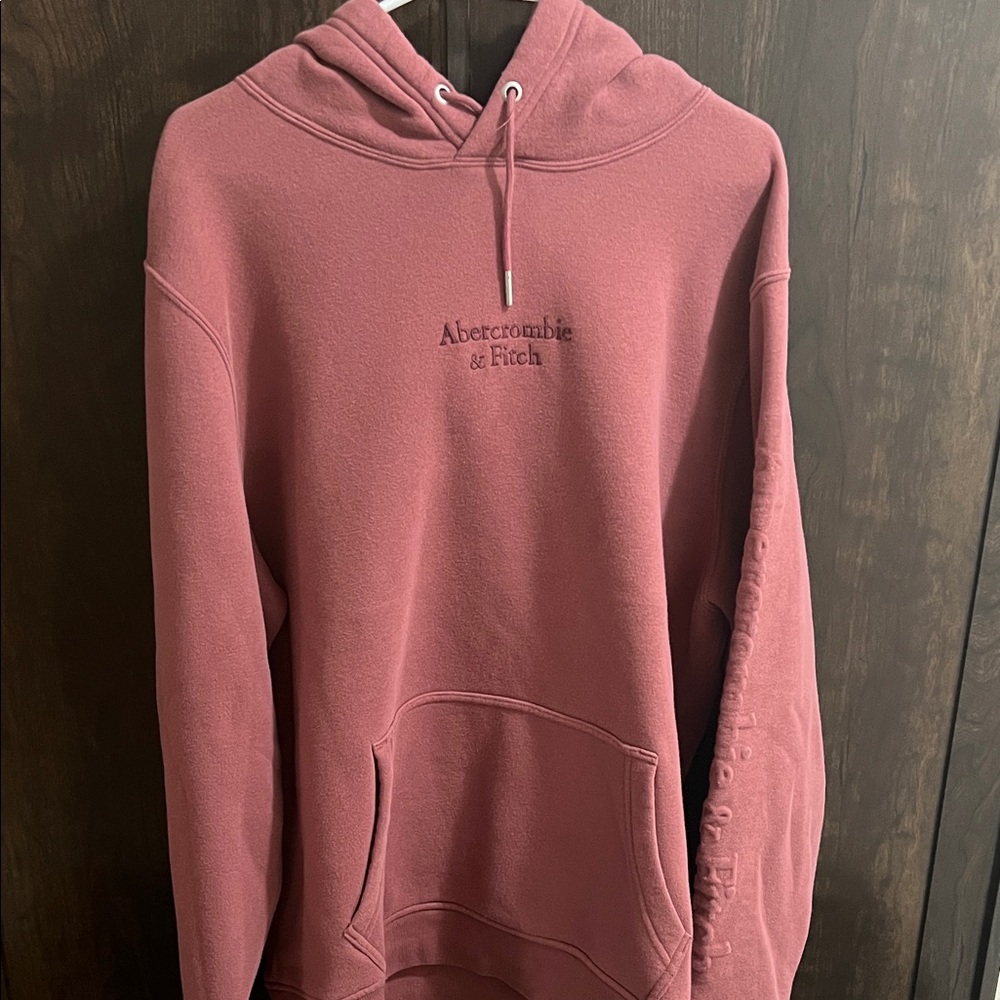 Abercrombie & Fitch Men's Rose Pink Pullover Hoodie